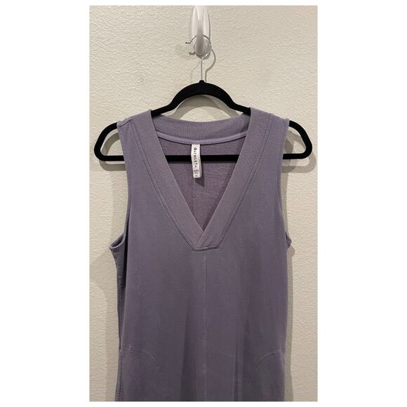 ATHLETA Wide Leg Pants Serenity Sleeveless Pockets Purple Jumpsuit - Picture 4 of 7